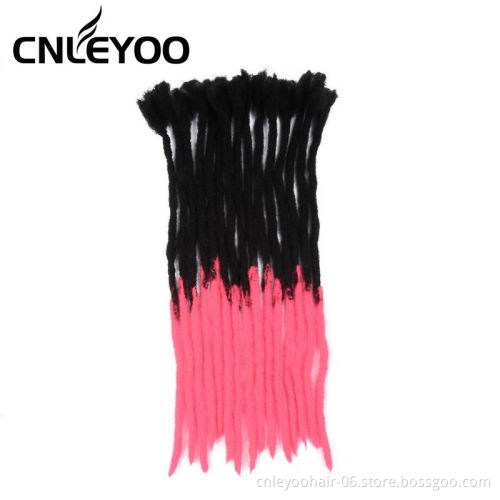 Cheap 24 Inch Soft Dread Lock 15 Roots Rose Red Dread Lock Hair Extension Soft Dreads For Men Women Kids